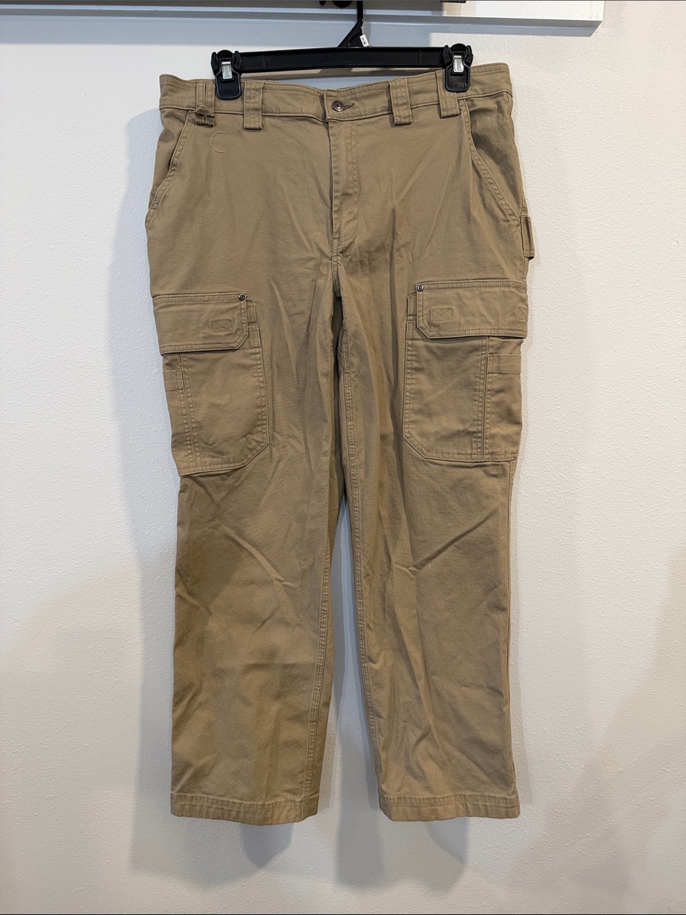 Duluth Trading co. Flex Fire Hose Tan/Khaki Cargo Pants (Size: 38 x 32)